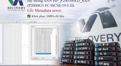 Hệ thống SAN HP P2000G3 (FC/iSCSI) lỗi Metadata – Khi 19 ổ cứng đồng loạt “ngừng hoạt động” và dữ liệu doanh nghiệp bị đe dọa
