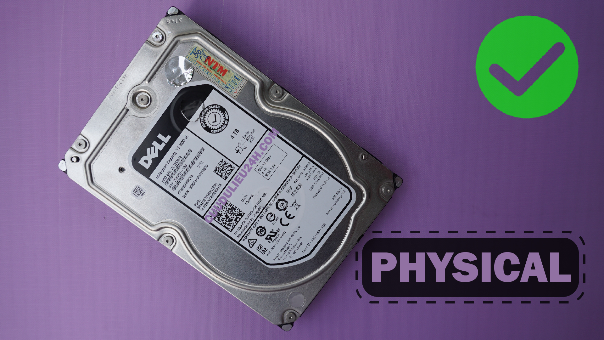 ổ cứng SAS DELL ST4000NM0295 4TB trong tình trạng ổ phát ra tiếng gõ lộc cộc