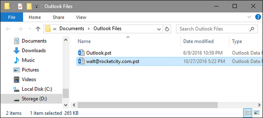 Lưu email Outlook qua c&aacute;c tệp PST