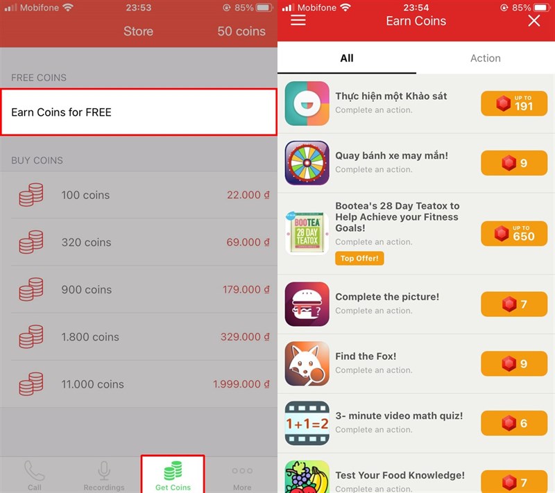 Ứng dụng hỗ trợ Earn Coins for Fre