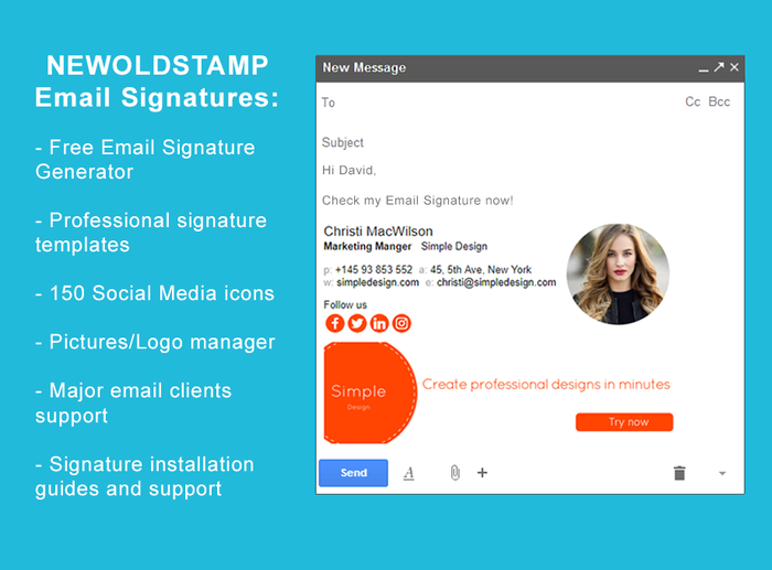 Tạo chữ k&yacute; trong gmail si&ecirc;u nhanh ch&oacute;ng với c&ocirc;ng cụ Newoldstamp
