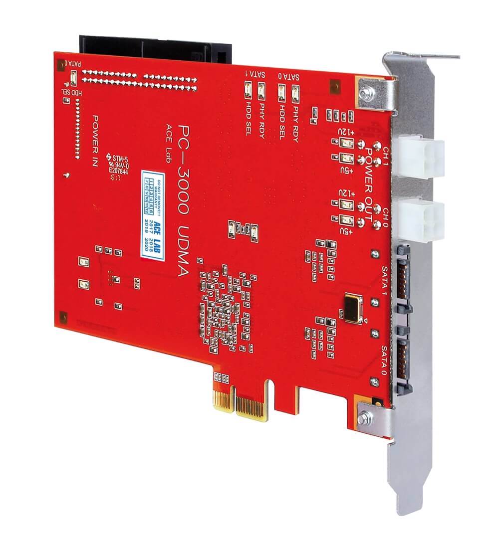 Card PC-3000 UDMA của ACE Lab với cổng PATA/IDE v&agrave; SATA