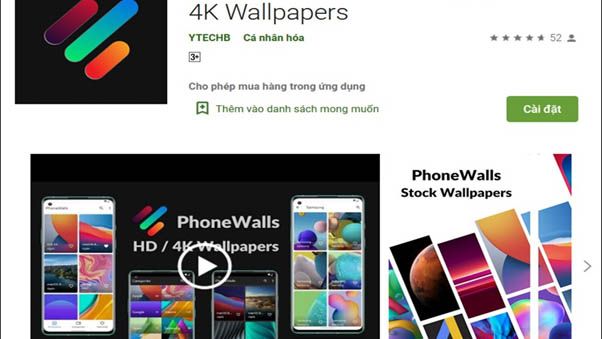 PhoneWalls 4K Wallpapers - Kho hình nền 4K cho điện thoại Android