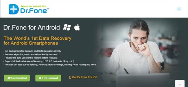 Wondershare Dr.Fone for Android - phần mềm kh&ocirc;i phục dữ liệu tr&ecirc;n điện thoại đầu ti&ecirc;n