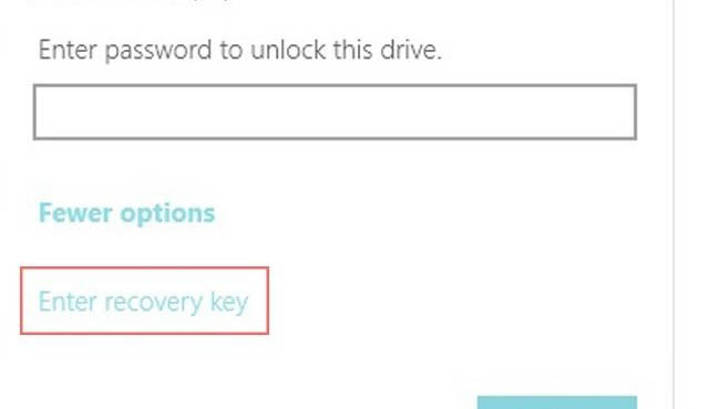 Click Enter Recovery Key