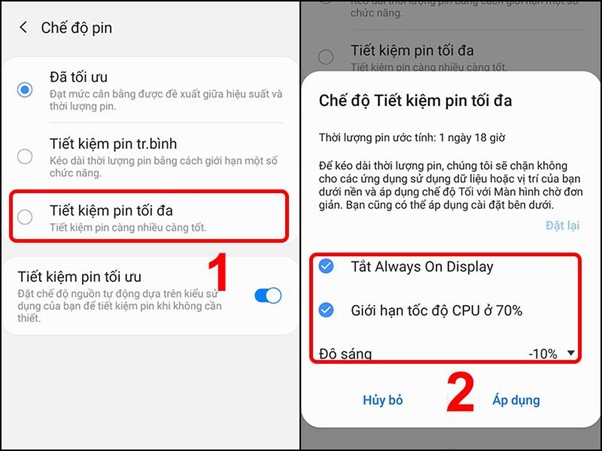 K&iacute;ch hoạt chế độ tiết kiệm pin để đẩy nhanh tốc độ sạc pin cho smartphone