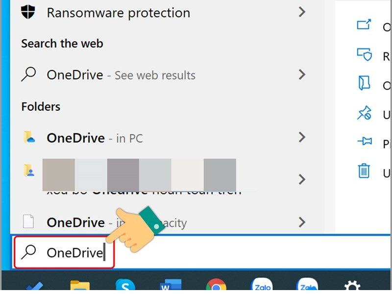 T&igrave;m kiếm ứng dụng OneDrive 