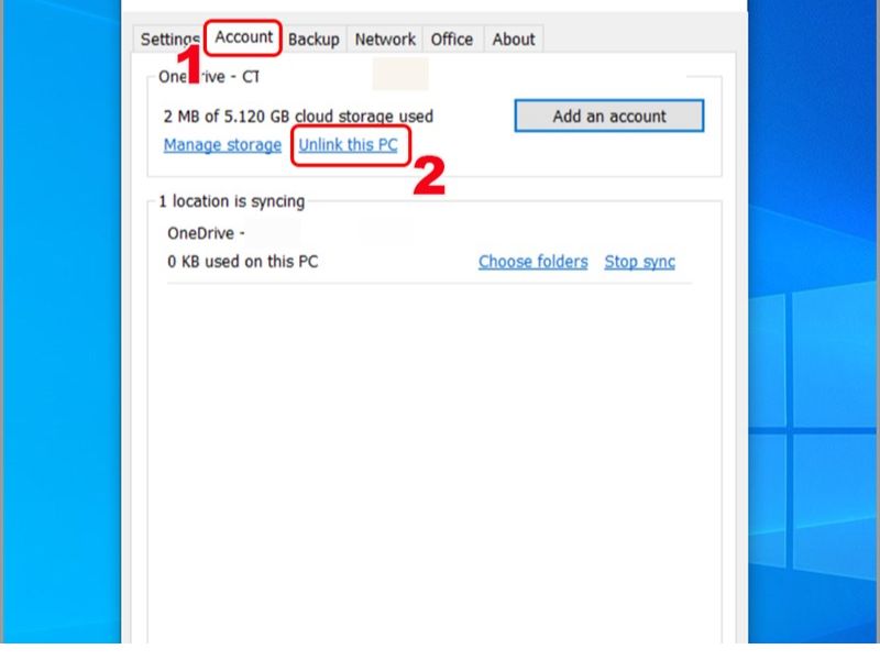 Bấm chọn Unlink this PC 