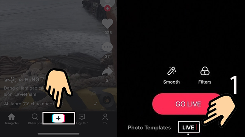 Bước 2 - C&aacute;ch live tr&ecirc;n tiktok
