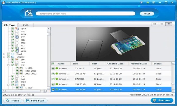 chọn chế độ Lost File Recovery để phục hồi c&aacute;c file excel