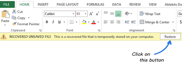 C&aacute;c bước phục hồi dữ liệu excel bị ghi đ&egrave;