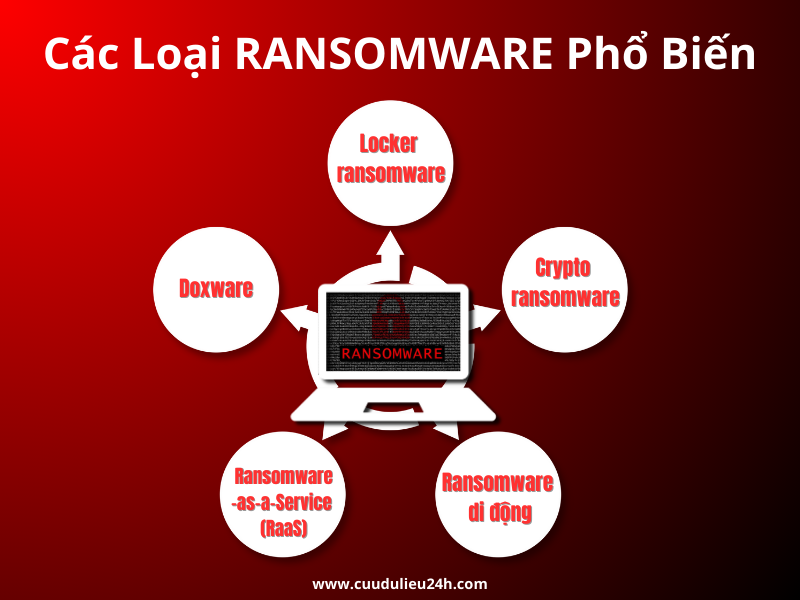 C&aacute;c loại ransomware phổ biến: