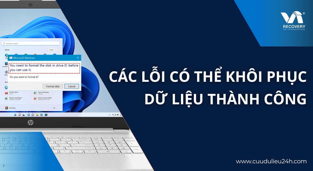 Các lỗi có thể khôi phục dữ liệu thành công