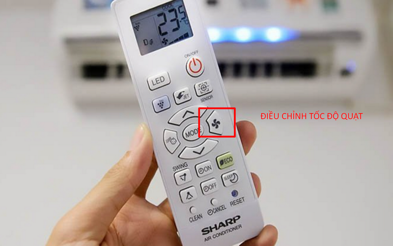 Cách sử dụng remote máy lạnh SHARP điều chỉnh tốc độ quạt