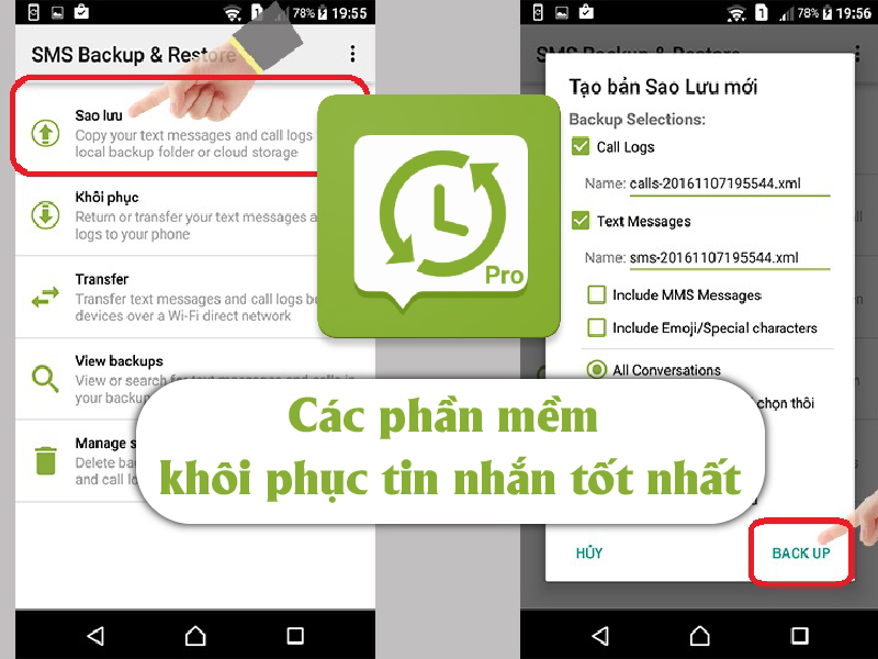 Phần mềm SMS Backup & Restore