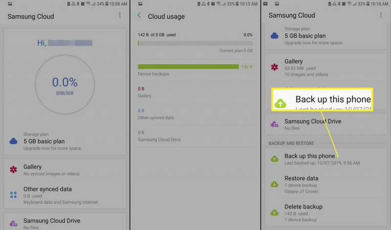 kh&ocirc;i phục dữ liệu samsung cloud