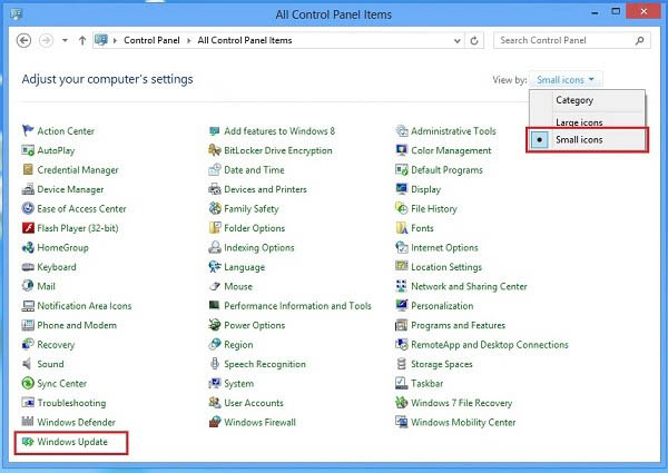 Sửa m&agrave;n h&igrave;nh m&aacute;y t&iacute;nh bị đen Win 8 bước 1