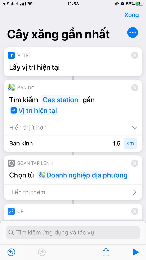 Cài đặt nguồn từ Google Map và phạm vi tìm kiếm