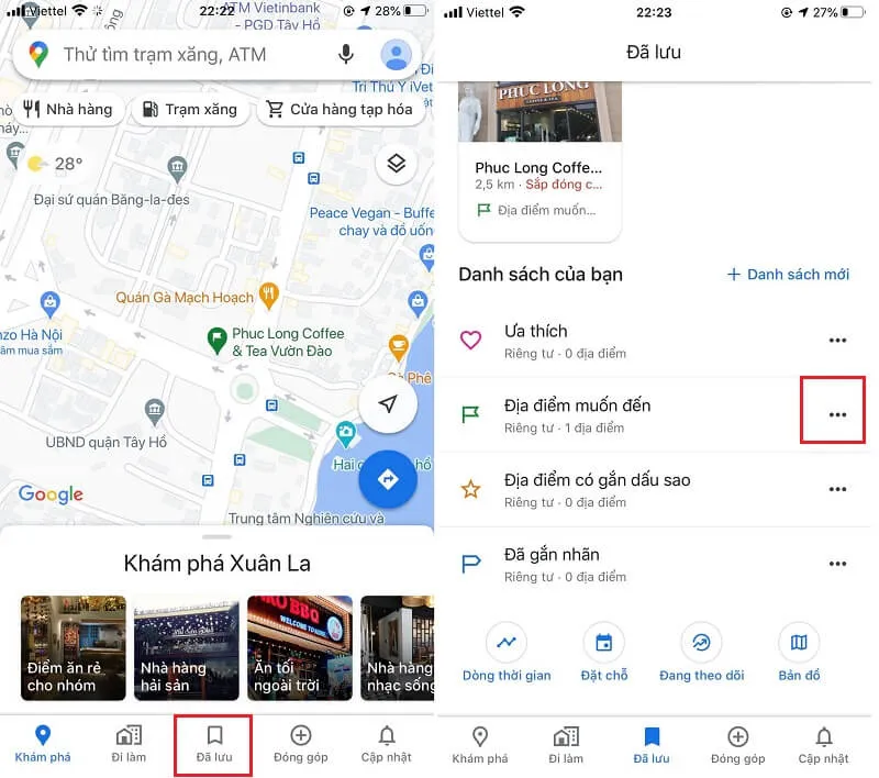 Cách để xóa chuyến đi đã ghim