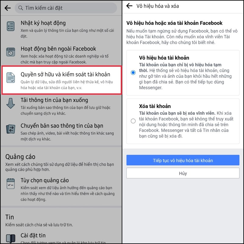 C&aacute;ch x&oacute;a t&agrave;i khoản Facebook khi bị hack