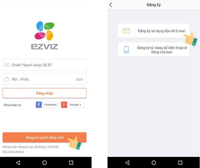 Đăng k&yacute; t&agrave;i khoản Ezviz bằng Email