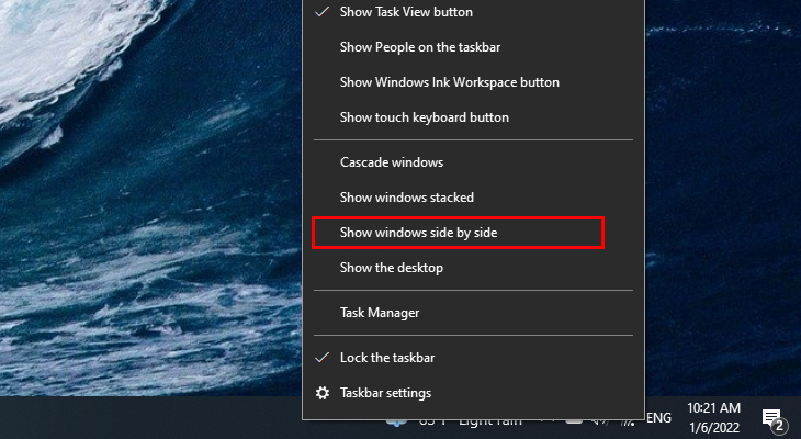 C&aacute;ch chia đ&ocirc;i m&agrave;n h&igrave;nh m&aacute;y t&iacute;nh bằng c&ocirc;ng cụ tr&ecirc;n Taskbar