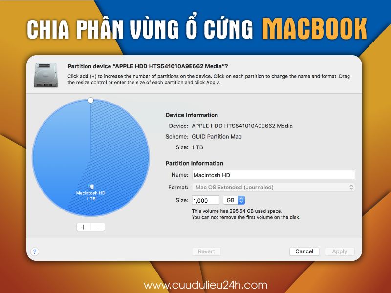 Chia Ph&acirc;n V&ugrave;ng Ổ Cứng Macbook