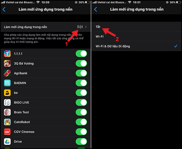 X&oacute;a c&aacute;c ứng dụng ngầm bằng c&agrave;i đặt