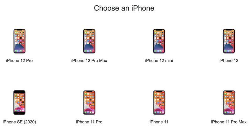 Chọn v&agrave;o mẫu iphone bạn đang sử dụng 