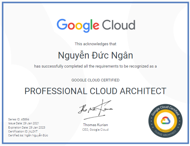 Chứng chỉ google cloud platform certification l&agrave; g&igrave; ?