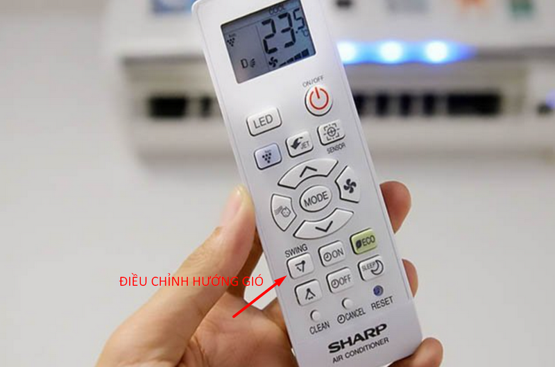 Cách chỉnh remote máy lạnh SHARP hướng gió