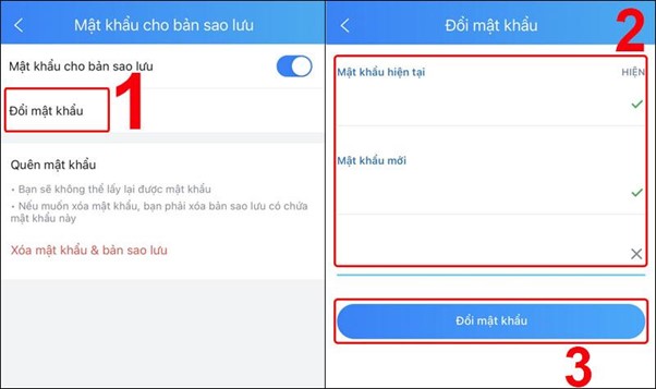 Hướng dẫn c&aacute;ch đổi mật khẩu cho bản sao lưu tr&ecirc;n Zalo nhanh ch&oacute;ng
