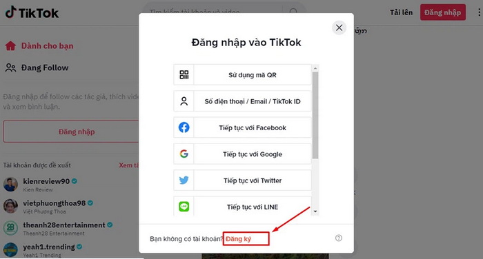 Hướng dẫn đăng k&yacute; t&agrave;i khoản TikTok trong t&iacute;ch tắc