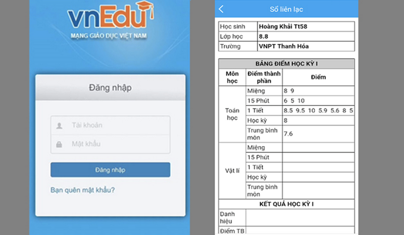 Hướng dẫn c&aacute;ch tra cứu điểm tại VnEdu Connect