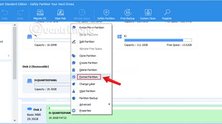 Khắc phục lỗi kh&ocirc;ng Format USB được bằng AOMEI Partition Assistant