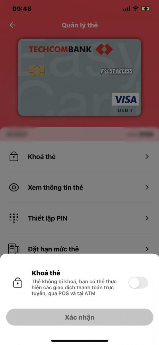 Hủy thẻ tr&ecirc;n app ng&acirc;n hàng