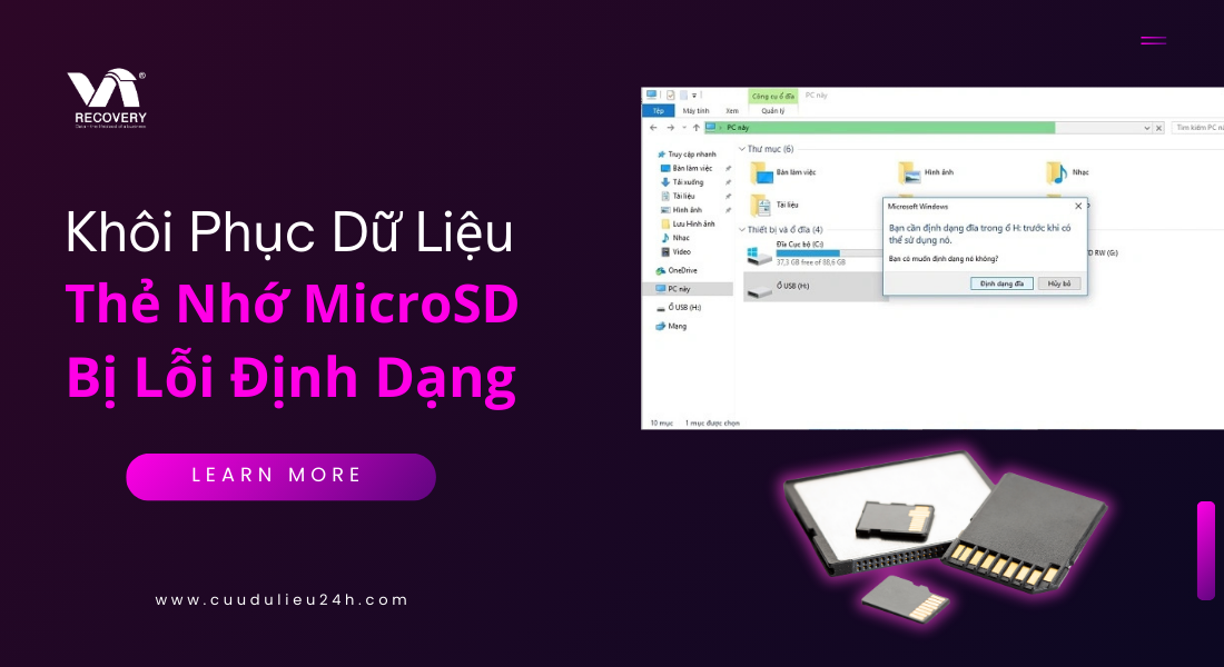 Kh&ocirc;i phục dữ liệu thẻ nhớ microSD bị lỗi định dạng: Cẩm nang to&agrave;n diện 2025