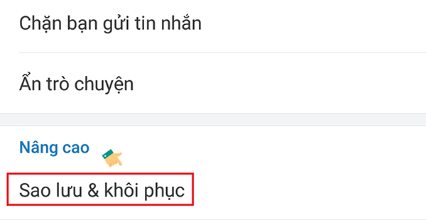 C&aacute;c bước k&iacute;ch hoạt t&iacute;nh năng sao lưu dữ liệu Zalo tr&ecirc;n điện thoại di động