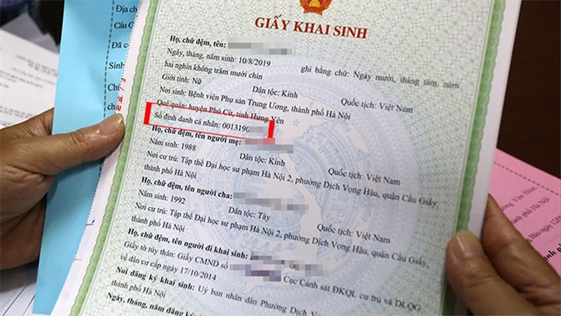 M&atilde; định danh giấy khai sinh l&agrave; g&igrave;