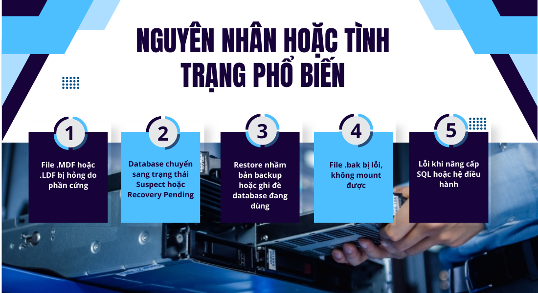 Nguy&ecirc;n nh&acirc;n hoặc t&igrave;nh trạng phổ biến của Sql server