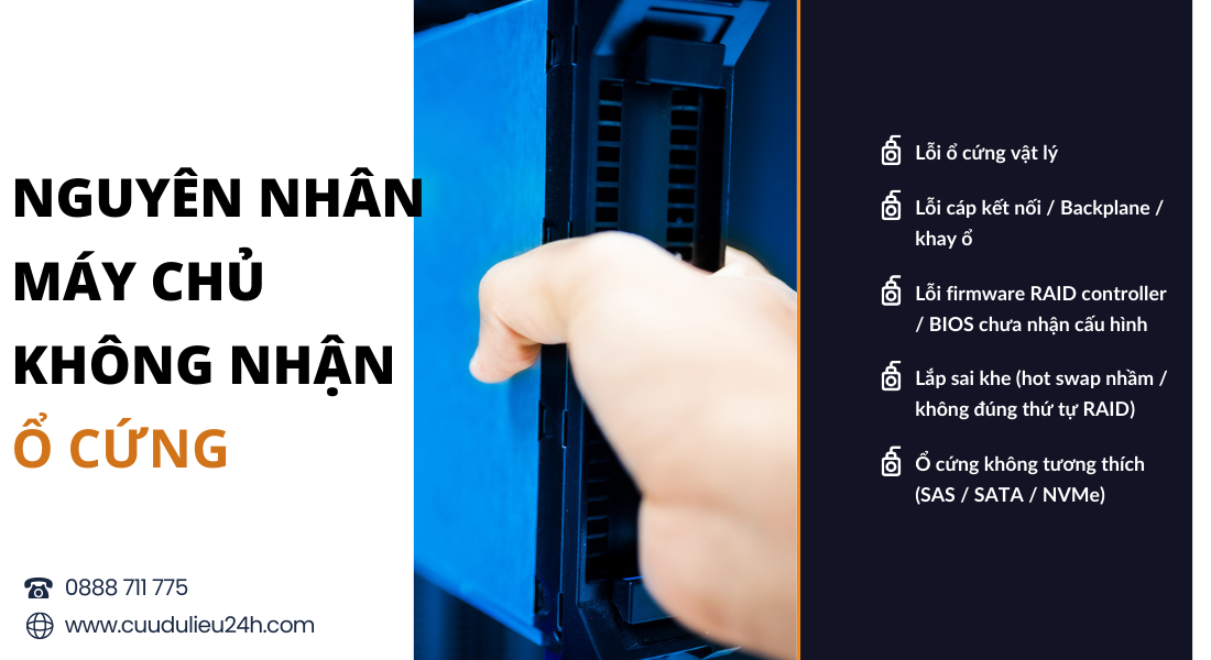 Nguy&ecirc;n Nh&acirc;n Thường Gặp Khi M&aacute;y Chủ Kh&ocirc;ng Nhận Ổ Cứng