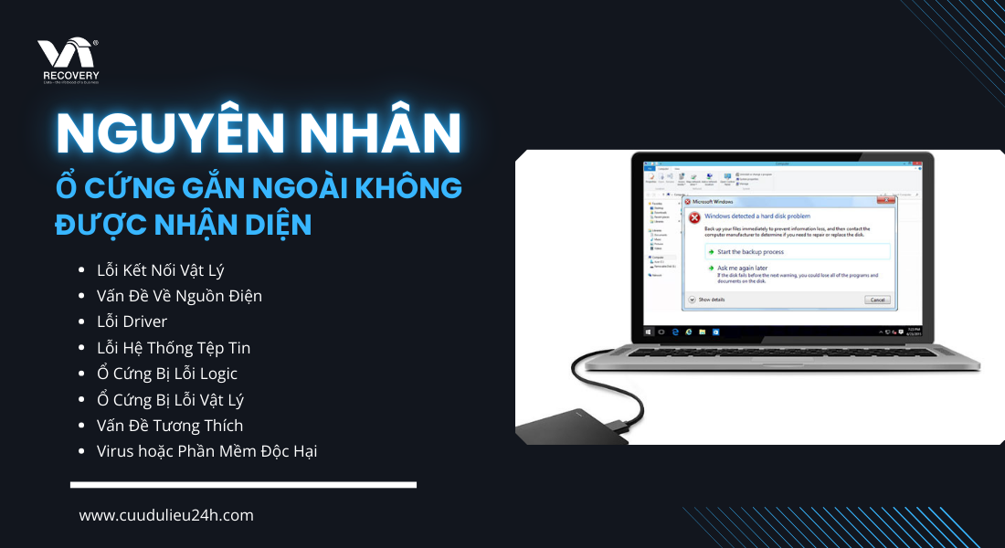 Nguy&ecirc;n nh&acirc;n phổ biến khiến ổ cứng gắn ngo&agrave;i kh&ocirc;ng nhận