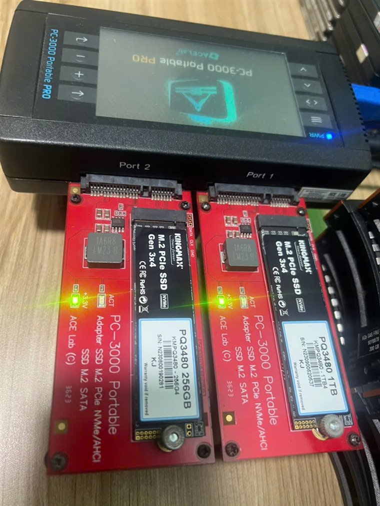 PC-3000 Portable PRO đọc SSD Kingmax NVMe chip SM2263XT