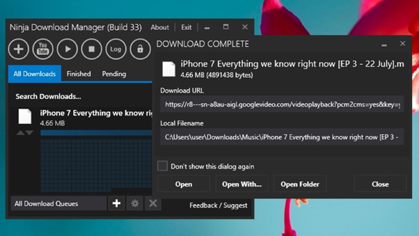 Phần mềm Ninja Download Manager