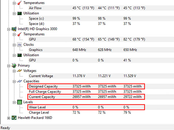 Phần mềm kiểm tra độ chai pin Laptop Win 10 HWMonitor