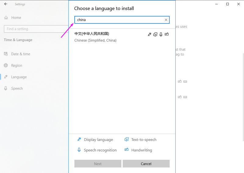 chọn ng&ocirc;n ngữ China sau đ&oacute; chọn Next