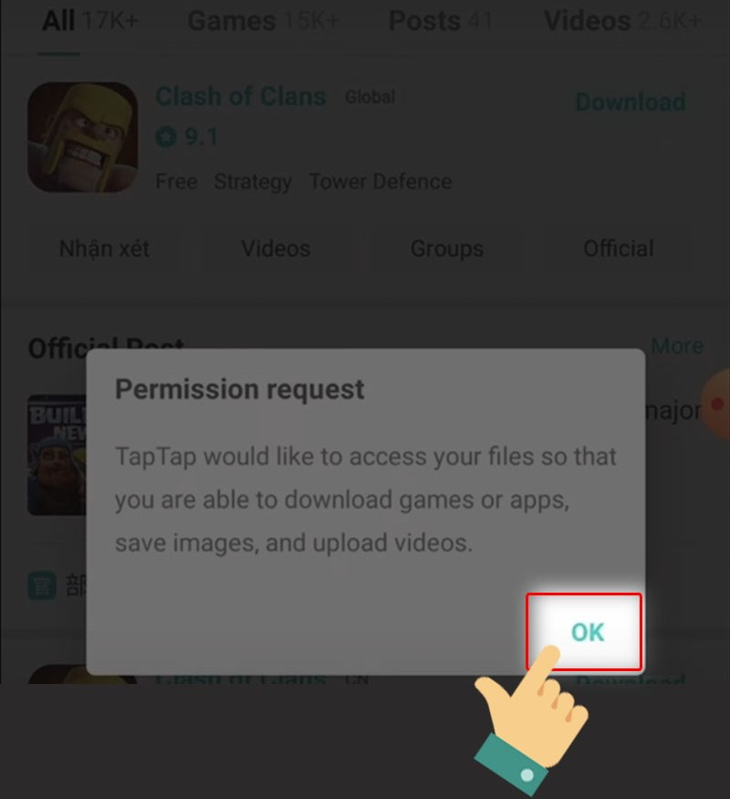 Chọn OK