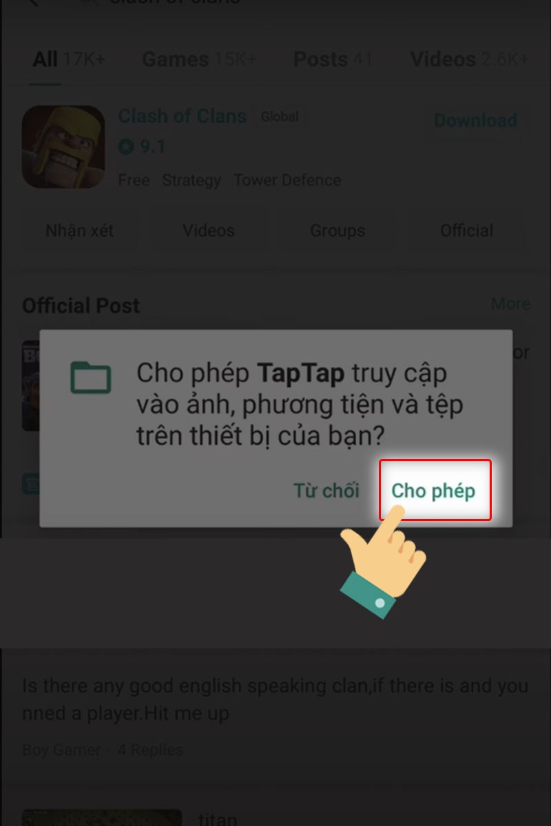 Chọn Cho ph&eacute;p