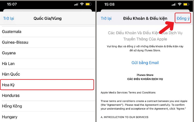 Thay đổi quốc gia th&agrave;nh Hoa Kỳ