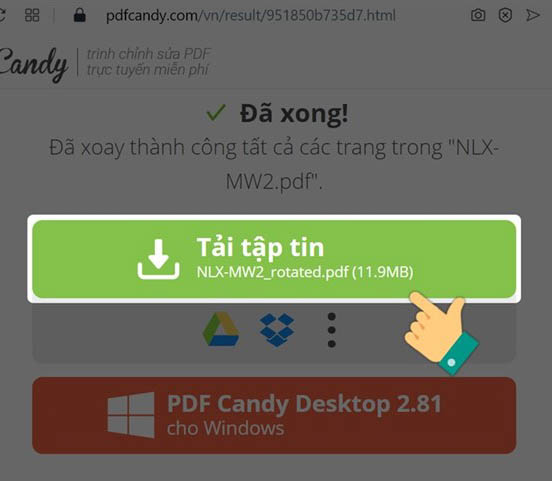 Tải tập tin đ&atilde; chỉnh sửa về m&aacute;y
